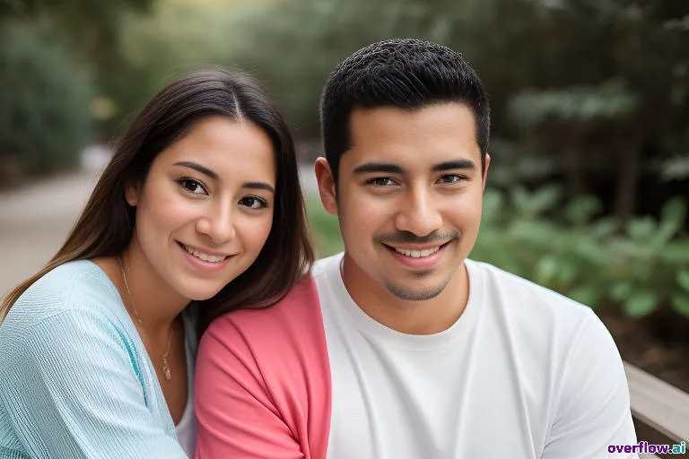 Pareja después de corregir los ojos cerrados en una fotografía