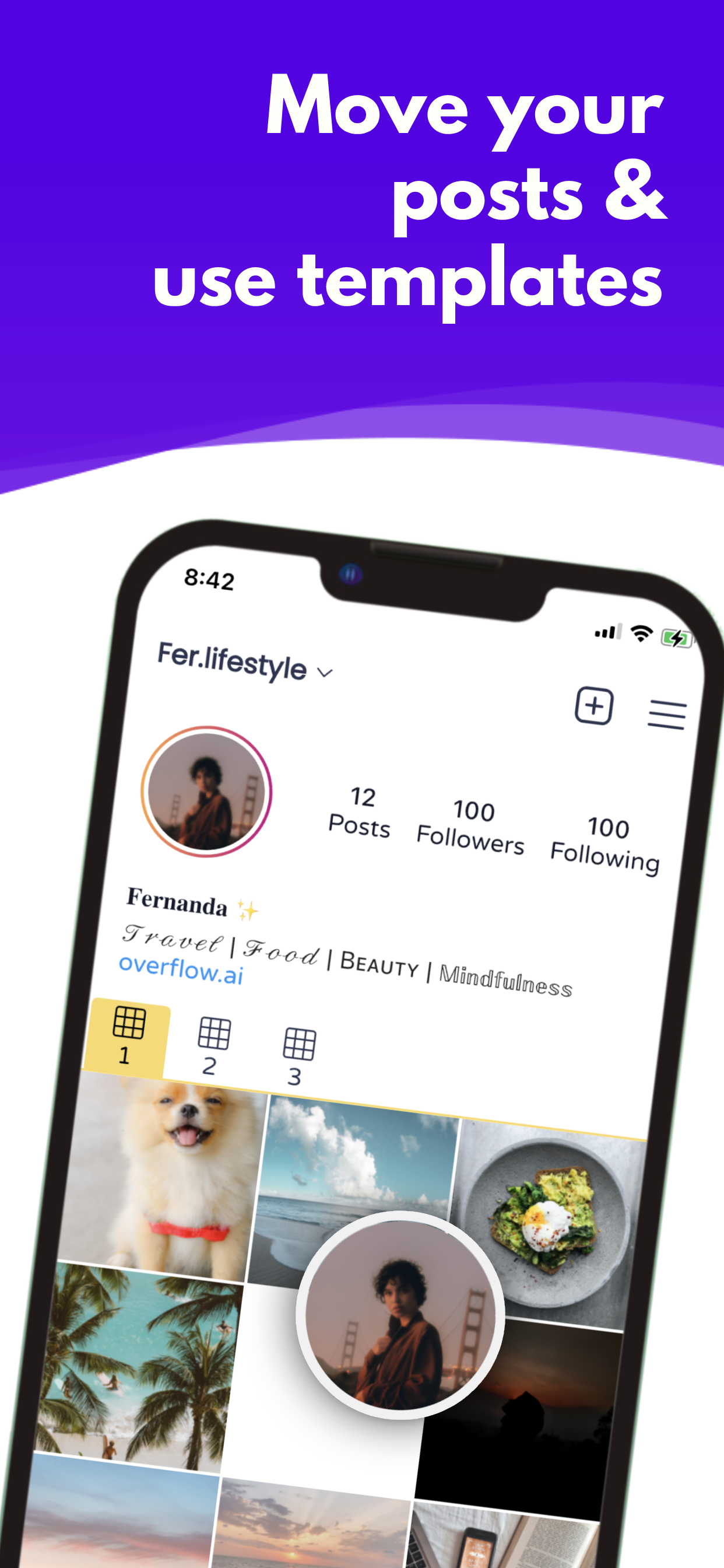 Instagram planner app UI 